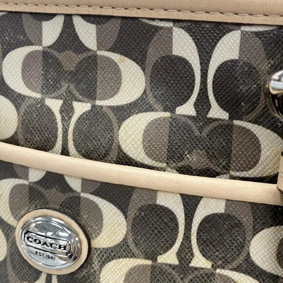 Auth COACH Peyton Dream Signature F26401 Brown Beige PVC Leather - Handbag - Picture 12 of 15